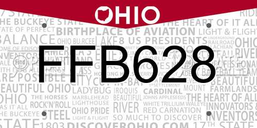 FFB628 Ohio License Plate