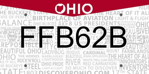 FFB62B Ohio License Plate