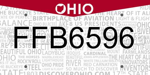 FFB6596 Ohio License Plate