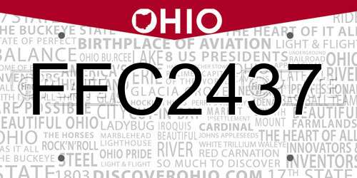 FFC2437 Ohio License Plate