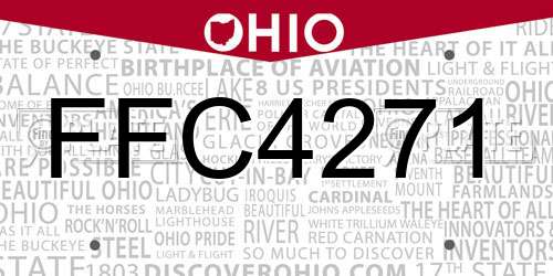 FFC4271 Ohio License Plate