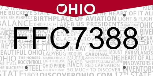 FFC7388 Ohio License Plate