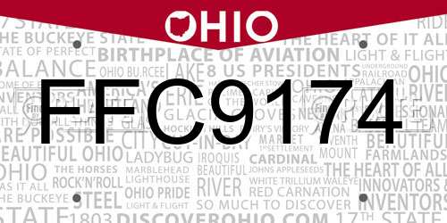 FFC9174 Ohio License Plate