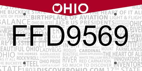FFD9569 Ohio License Plate