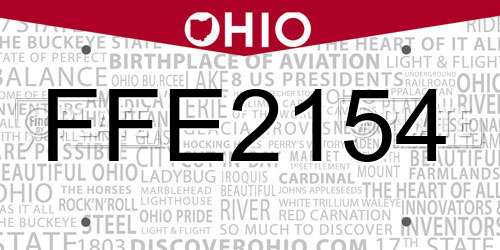 FFE2154 Ohio License Plate
