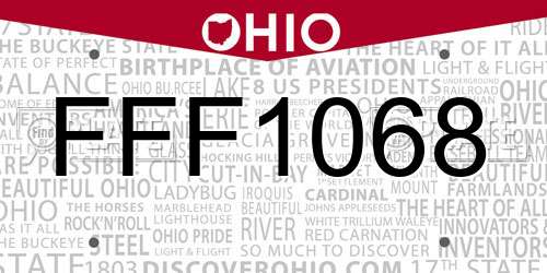 FFF1068 Ohio License Plate
