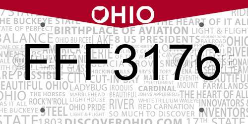 FFF3176 Ohio License Plate