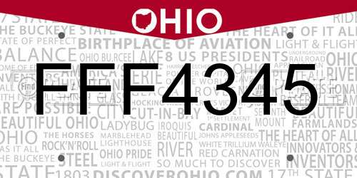 FFF4345 Ohio License Plate