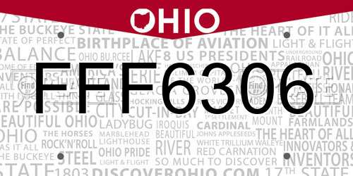 FFF6306 Ohio License Plate