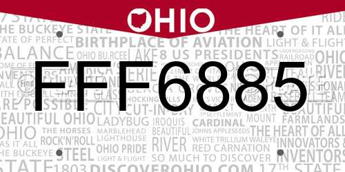 FFF6885 Ohio License Plate