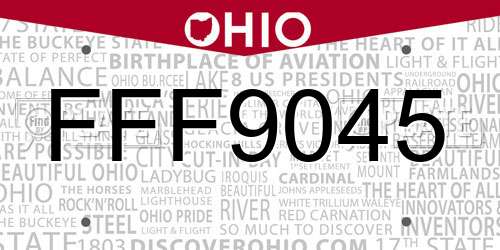 FFF9045 Ohio License Plate