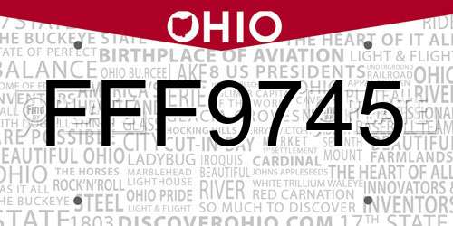 FFF9745 Ohio License Plate