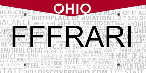 FFFRARI Ohio License Plate