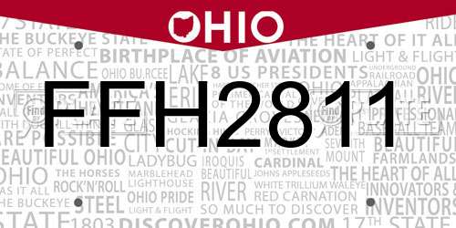 FFH2811 Ohio License Plate
