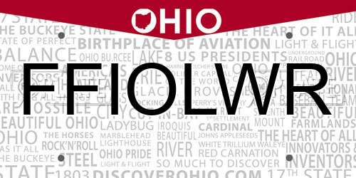 FFIOLWR Ohio License Plate