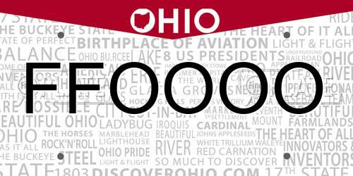 FFOOOO Ohio License Plate