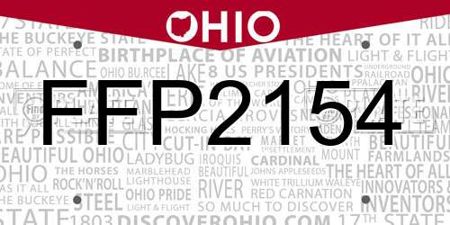 FFP2154 Ohio License Plate