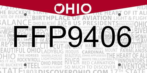 FFP9406 Ohio License Plate