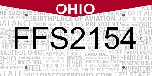 FFS2154 Ohio License Plate
