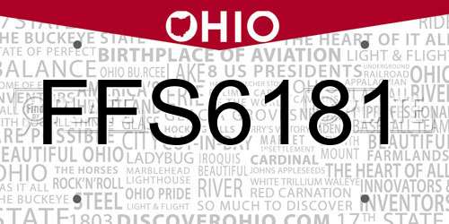 FFS6181 Ohio License Plate
