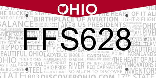 FFS628 Ohio License Plate