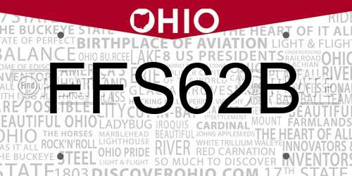 FFS62B Ohio License Plate