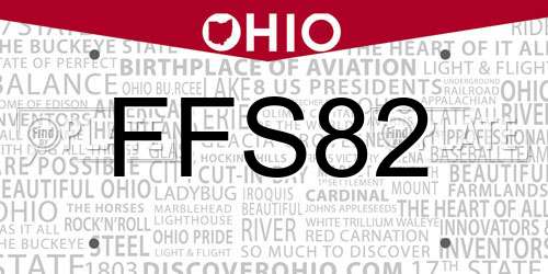 FFS82 Ohio License Plate