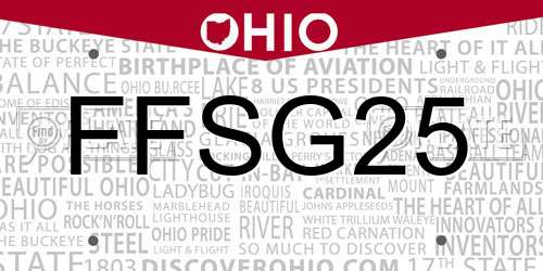 FFSG25 Ohio License Plate