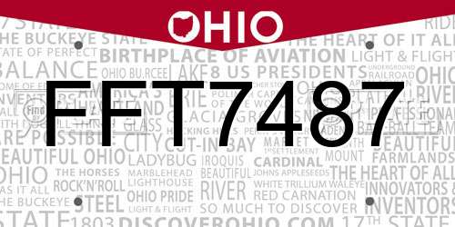 FFT7487 Ohio License Plate