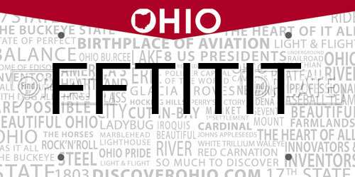 FFTITIT Ohio License Plate