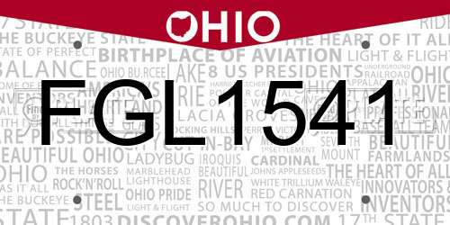 FGL1541 Ohio License Plate