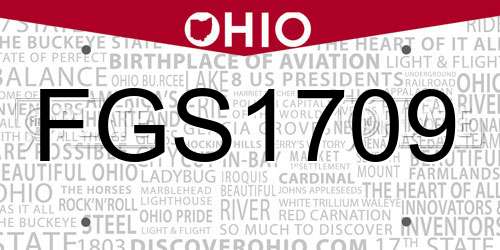 FGS1709 Ohio License Plate