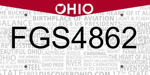 FGS4862 Ohio License Plate