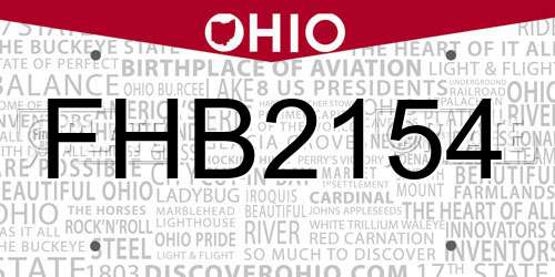 FHB2154 Ohio License Plate