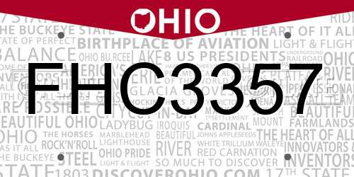FHC3357 Ohio License Plate