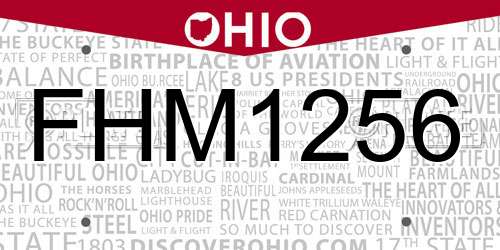 FHM1256 Ohio License Plate