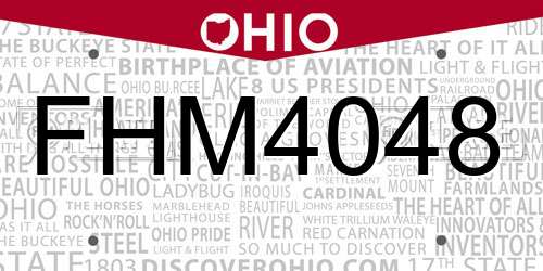 FHM4048 Ohio License Plate