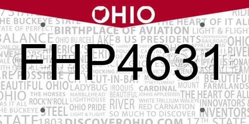 FHP4631 Ohio License Plate