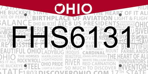 FHS6131 Ohio License Plate