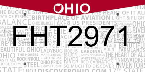 FHT2971 Ohio License Plate