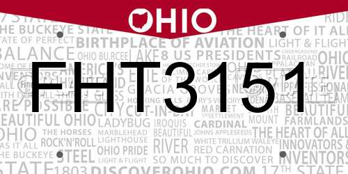 FHT3151 Ohio License Plate