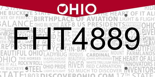 FHT4889 Ohio License Plate