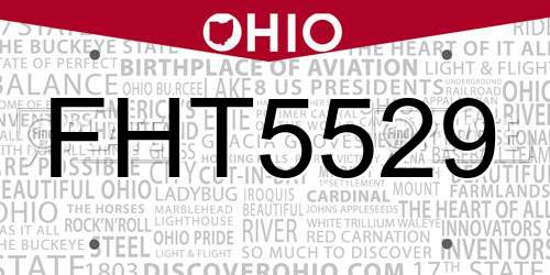 FHT5529 Ohio License Plate