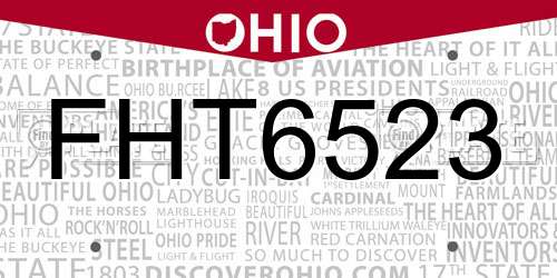 FHT6523 Ohio License Plate