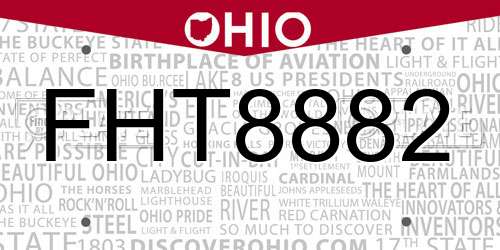 FHT8882 Ohio License Plate
