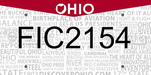 FIC2154 Ohio License Plate