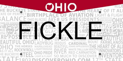 FICKLE Ohio License Plate