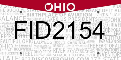 FID2154 Ohio License Plate