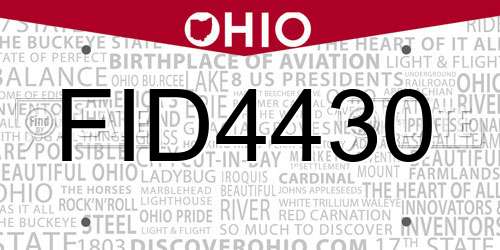 FID4430 Ohio License Plate