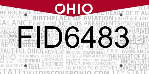 FID6483 Ohio License Plate